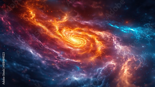 colorful vortex energy cosmic spiral waves multicolor swirls explosion abstract futuristic digital background.illustration,stock photo