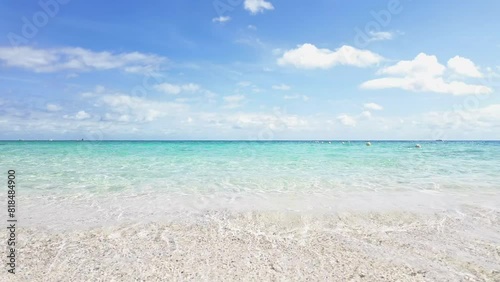 Clear Tropical Ishigaki Island Beach with Turquoise Water and Blue Sky