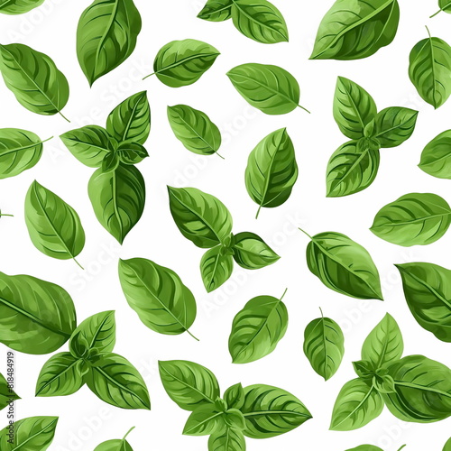 basil leaves isolated on white background © anurakss