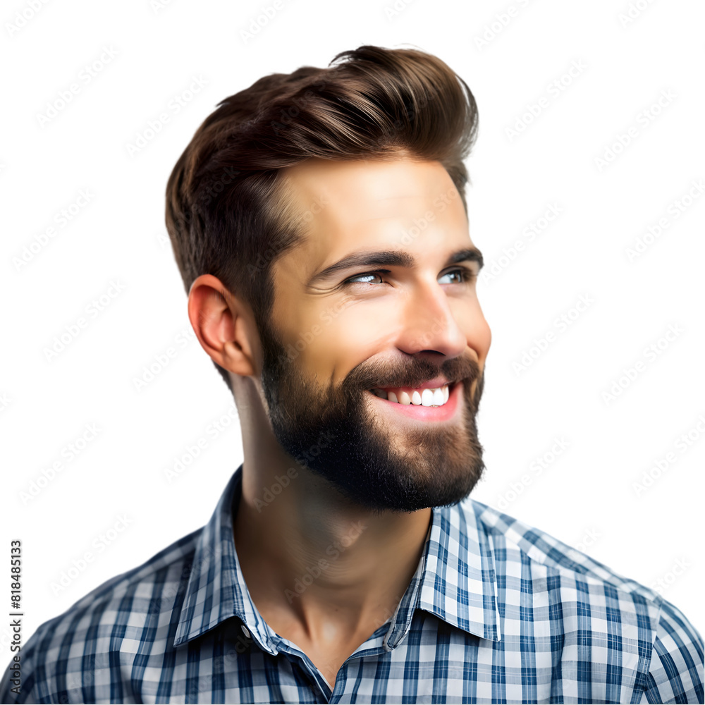 Portrait of a handsome beard man smiling Isolated on transparent background Portrait of a handsome beard man smiling Isolated on transparent background