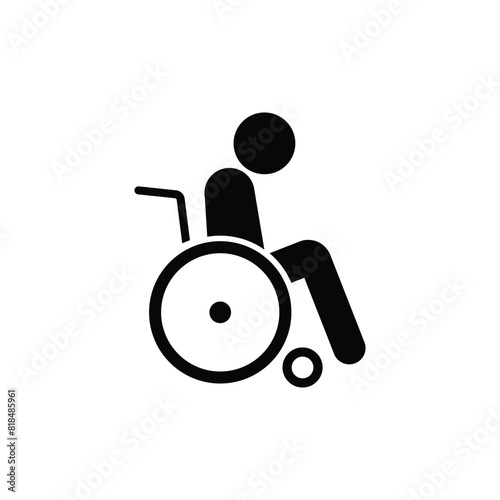 Elderly Disabled Person Sitting in a Wheelchair Silhouette Icon Symbol