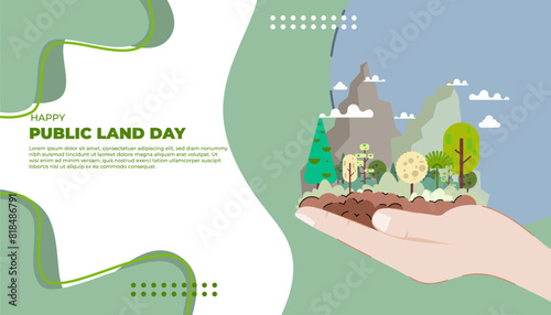 National lands day background with vector forest