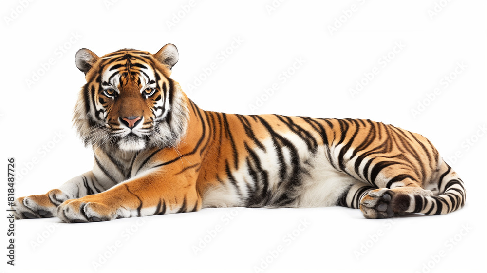 Fototapeta premium Beautiful tiger - isolated on white background