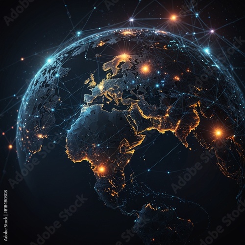 Abstract of World Network Background Design