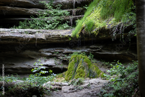 Small waterfal on the rocks.