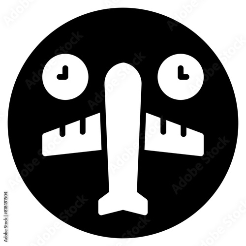 jet lag glyph icon