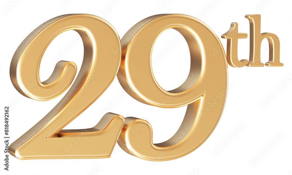 Anniversary 29th year 3d number Gold Anniversary 29th year 3d number Gold