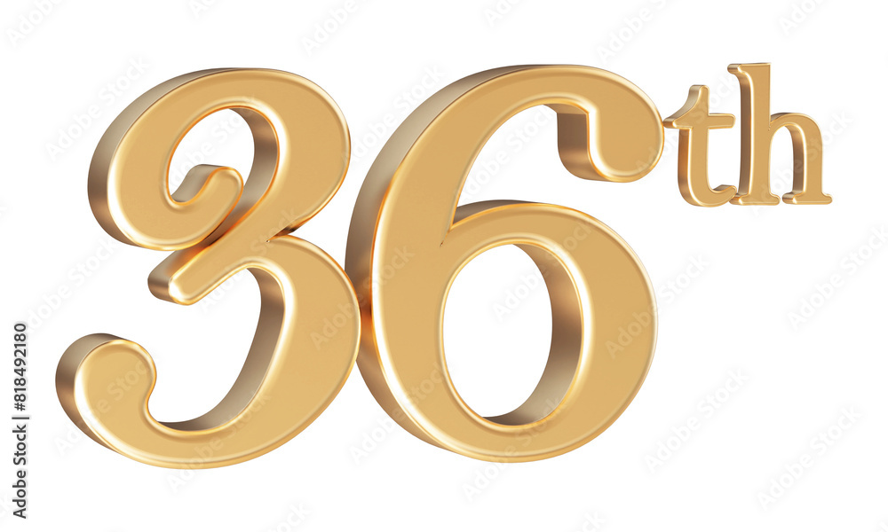 Anniversary 36th year 3d number Gold Anniversary 36th year 3d number Gold