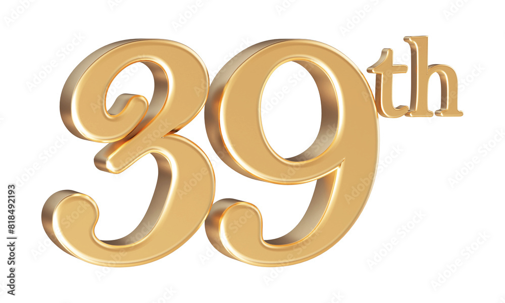 Anniversary 39th year 3d number Gold Anniversary 39th year 3d number Gold