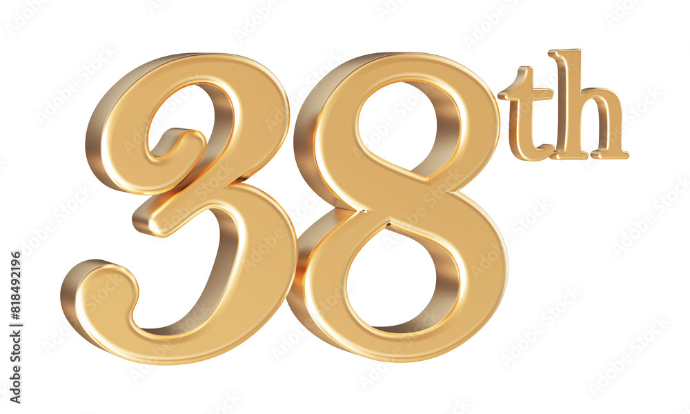 Anniversary 38th year 3d number Gold Anniversary 38th year 3d number Gold