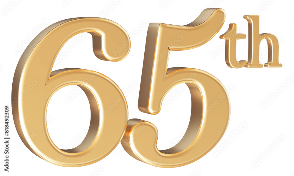 Anniversary 65th year 3d number Gold Anniversary 65th year 3d number Gold