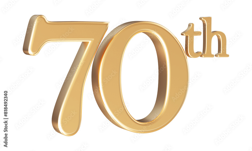 Anniversary 70th year 3d number Gold Anniversary 70th year 3d number Gold
