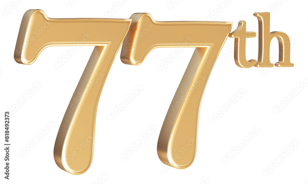 Anniversary 77th year 3d number Gold Anniversary 77th year 3d number Gold