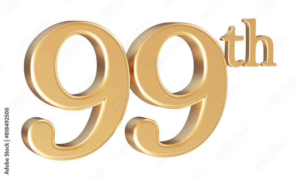 Anniversary 99th year 3d number Gold Anniversary 99th year 3d number Gold