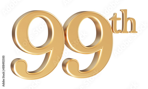 Anniversary 99th year 3d number Gold