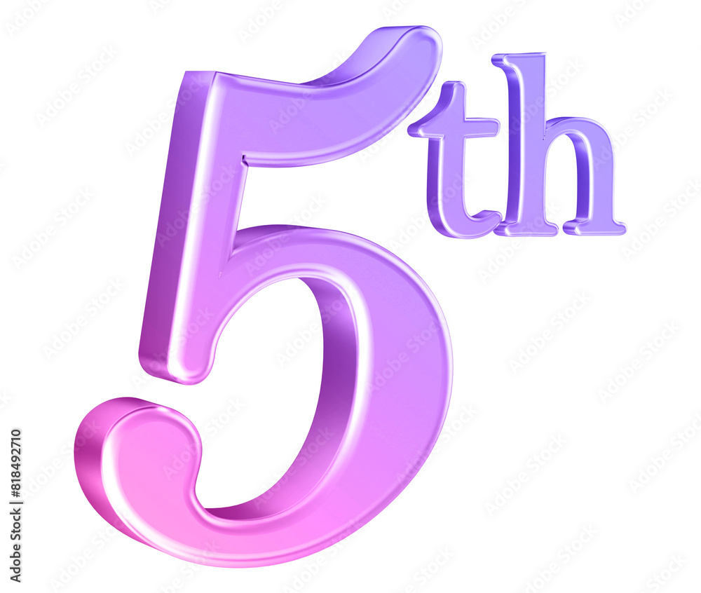 Anniversary 5th year 3d number gradient Anniversary 5th year 3d number gradient