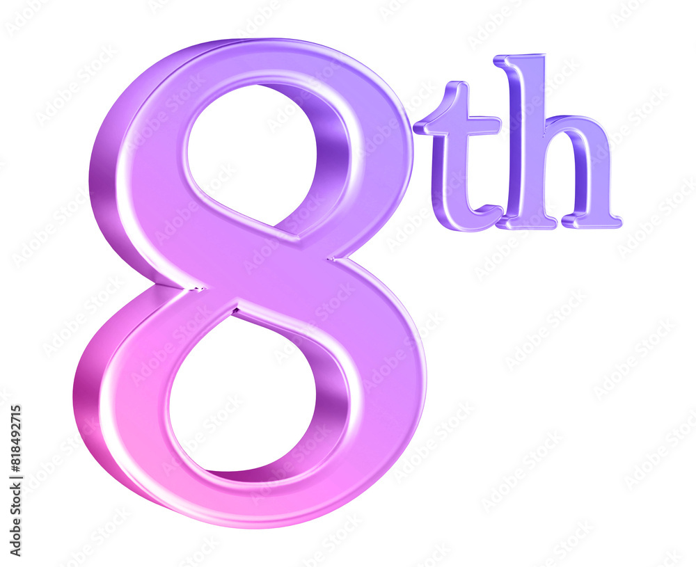 Anniversary 8th year 3d number gradient Anniversary 8th year 3d number gradient