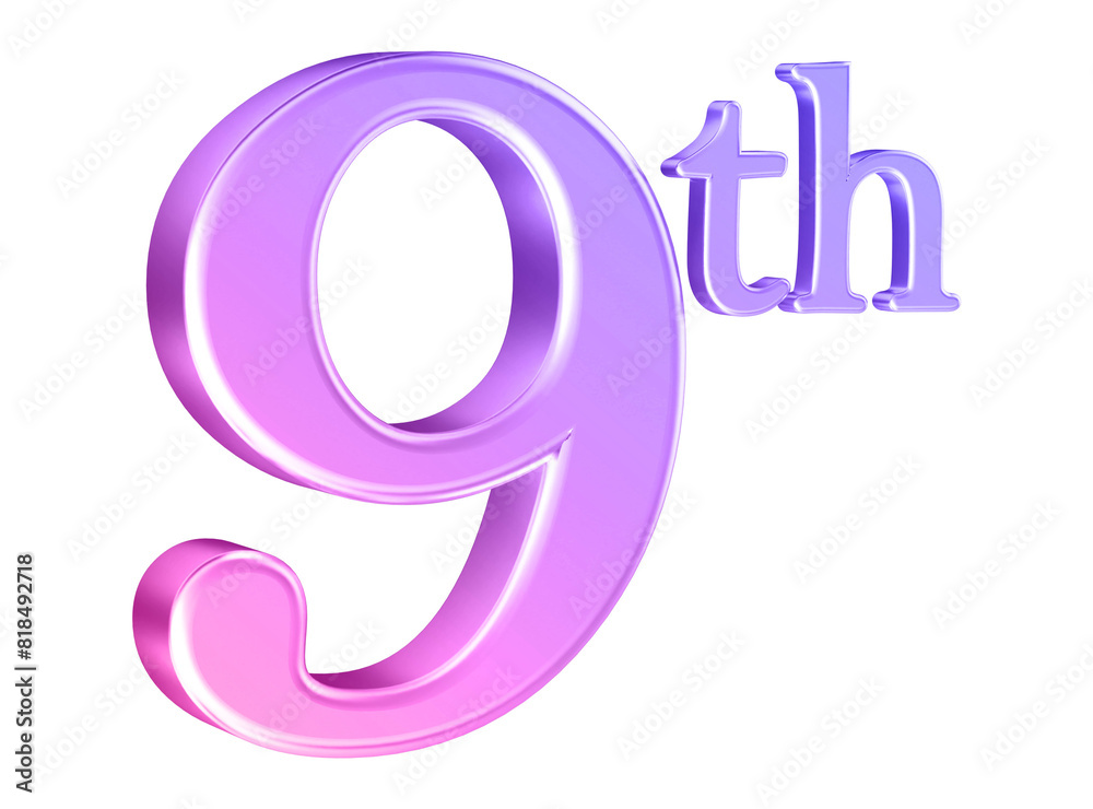 Anniversary 9th year 3d number gradient Anniversary 9th year 3d number gradient