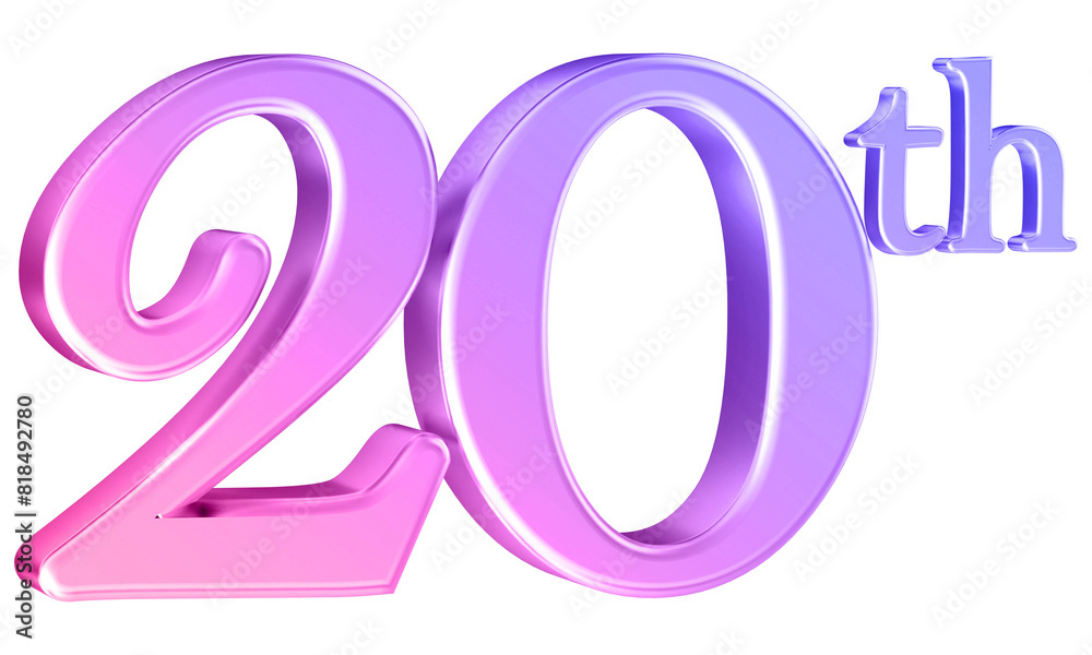 Anniversary 20th year 3d number gradient Anniversary 20th year 3d number gradient