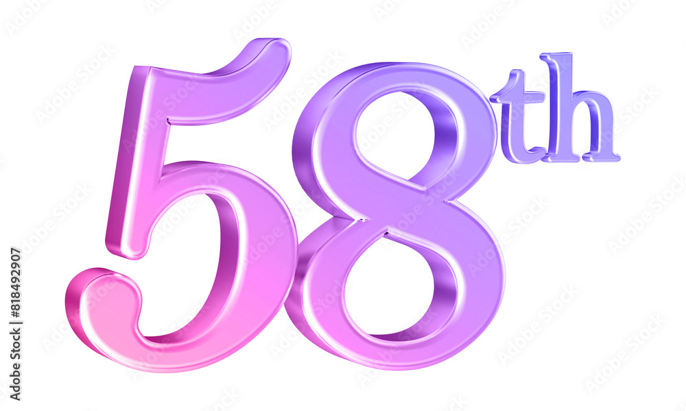Anniversary 58th year 3d number gradient Anniversary 58th year 3d number gradient