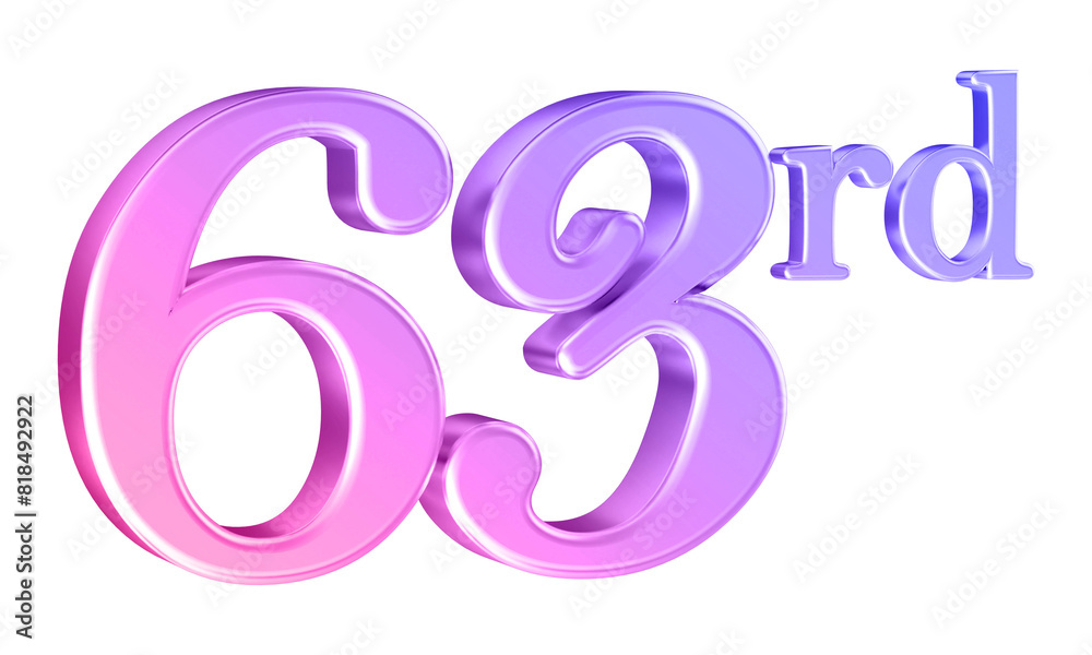 Anniversary 63rd year 3d number gradient Anniversary 63rd year 3d number gradient