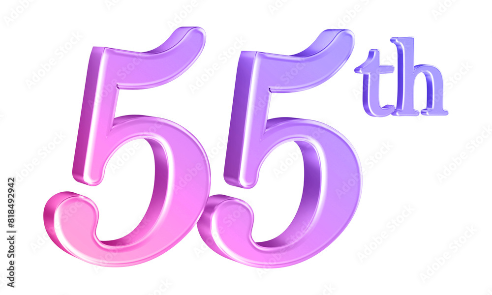 Anniversary 55th year 3d number gradient Anniversary 55th year 3d number gradient
