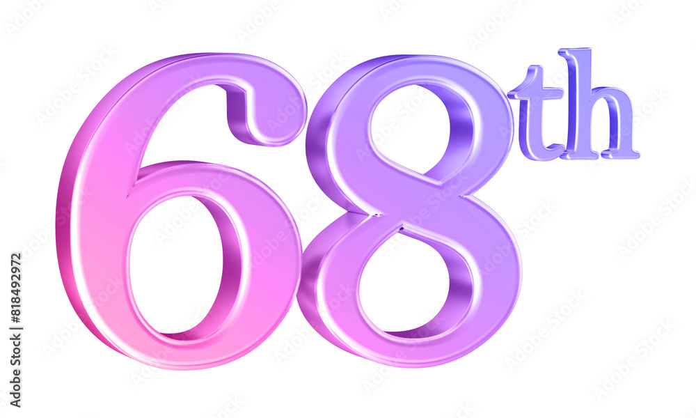 Anniversary 68th year 3d number gradient Anniversary 68th year 3d number gradient