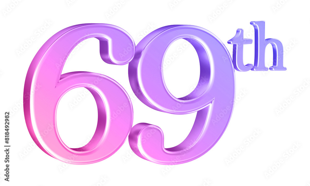 Anniversary 69th year 3d number gradient Anniversary 69th year 3d number gradient