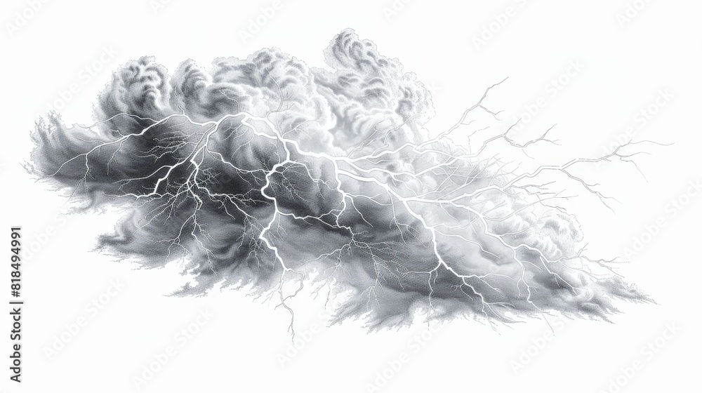 Stunning lightning bolt branches across the sky, detailed discharge against storm clouds. Stunning lightning bolt branches across the sky, detailed discharge against storm clouds.