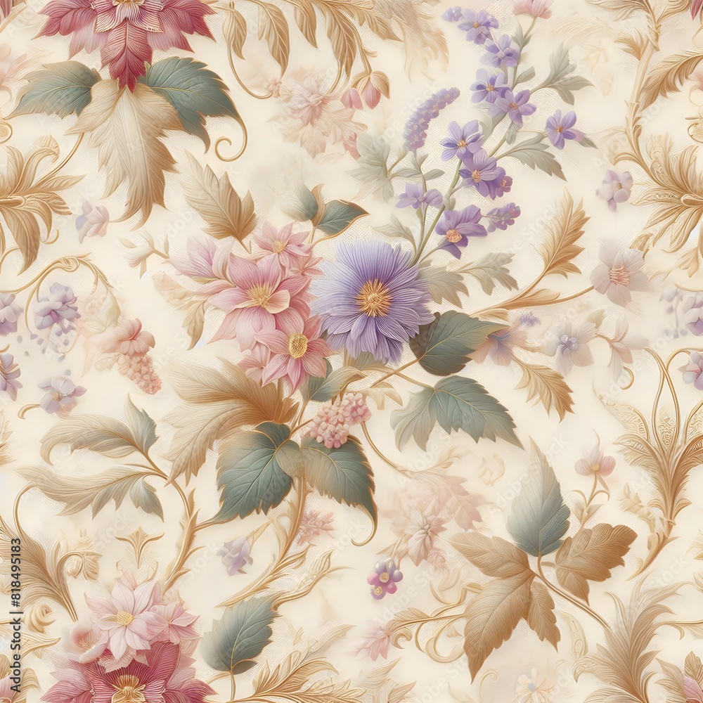 Seamless picture. Retro floral pattern background in golden tones. Seamless picture. Retro floral pattern background in golden tones.