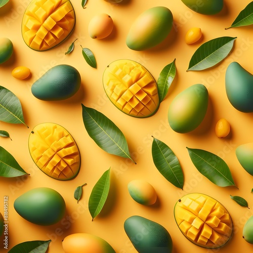 Mango pattern background and see the meat inside