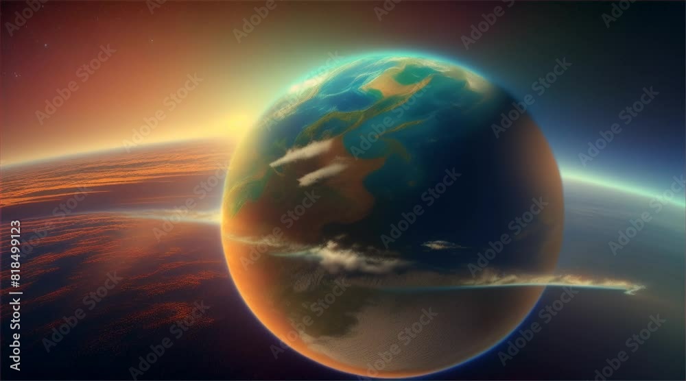Planet Earth viewed from space with some clouds. 3D illustration Planet Earth viewed from space with some clouds. 3D illustration