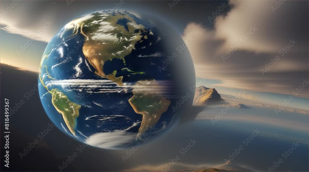 Planet Earth viewed from space with some clouds. 3D illustration Planet Earth viewed from space with some clouds. 3D illustration