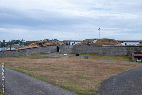 Fort Rodd Hill a Canada historic site showing the naval defences of the world war 2 era defences  photo