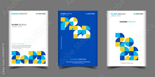 Set of cover business annual report 2025 in a geometric shapes number,modern template layout design 2025