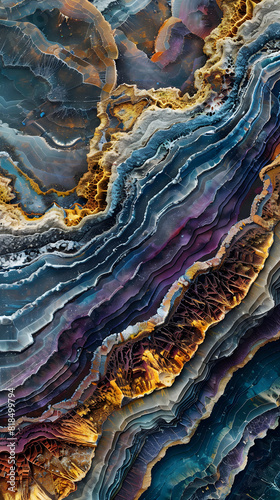Abstract Interpretation of Xenomorphic Textured Rocks - An Intricate Dance of Minerals and Colors