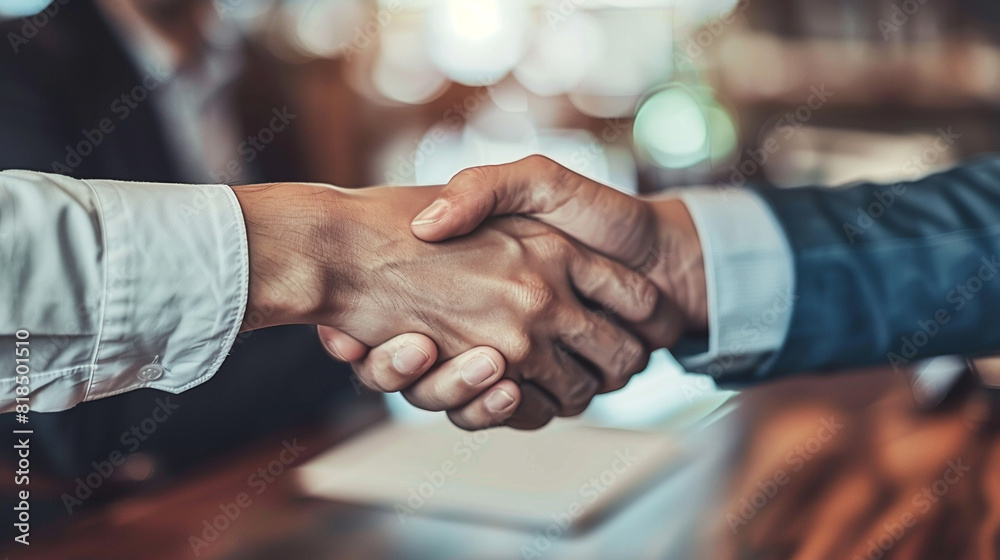 Businesspeople shaking hands in agreement after a successful negotiation Businesspeople shaking hands in agreement after a successful negotiation