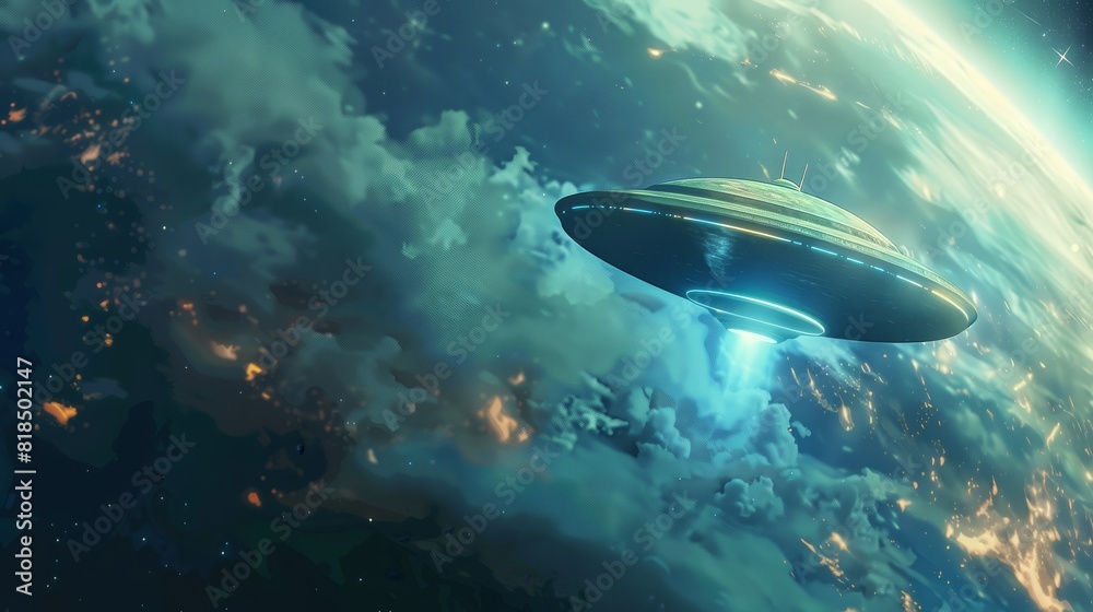 Fototapeta premium Celebrate World UFO Day: Uncovering UFO Sightings and Theories