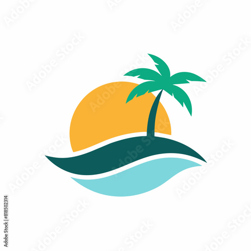tropical island with palm trees