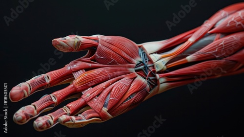 photograph of Immerse yourself in the 360-degree panorama of arm and hand muscles, including internal and external muscles on display. photo