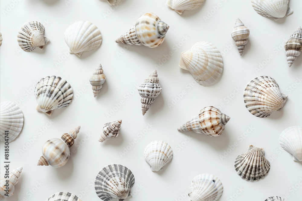 A collection of beautiful natural sea shells A collection of beautiful natural sea shells