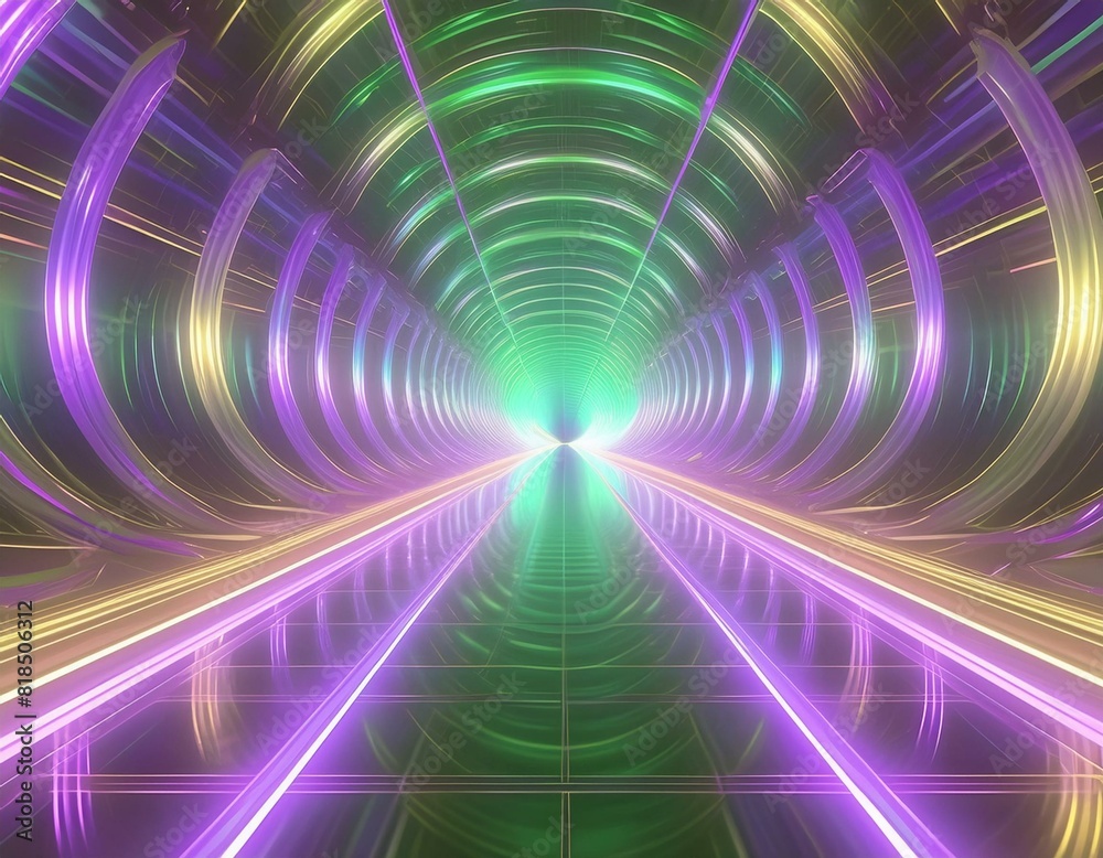 Abstract flight in retro neon hyper warp space in the tunnel 3d illustration Abstract flight in retro neon hyper warp space in the tunnel 3d illustration