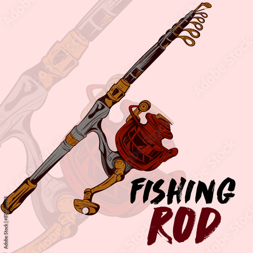 Fishing tournament emblem.crossed fishing rods of fisherman vintage fishing emblems,fishing labels, badges, fishing t shirt design, badge template.