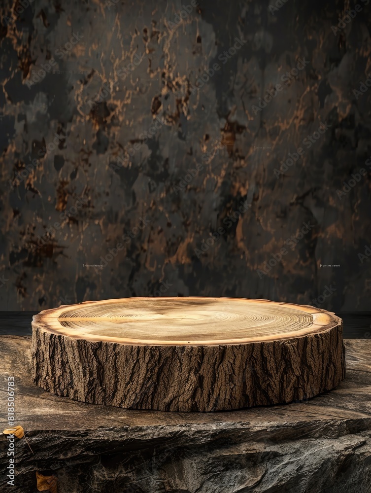 A rustic wooden podium with natural elements, perfect for promoting ecofriendly products or artisanal goods A rustic wooden podium with natural elements, perfect for promoting ecofriendly products or artisanal goods