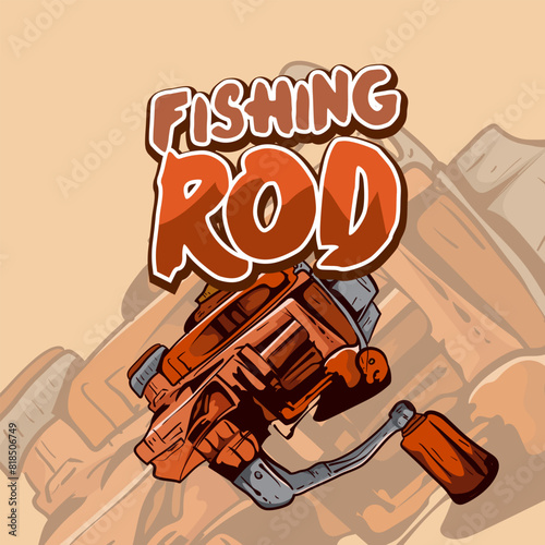 Fishing tournament emblem.crossed fishing rods of fisherman vintage fishing emblems,fishing labels, badges, fishing t shirt design, badge template.