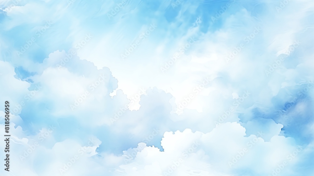 Blue clouds watercolor painting background Blue clouds watercolor painting background