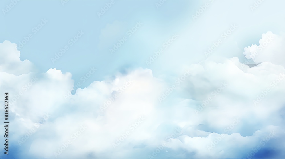 Blue clouds watercolor painting background