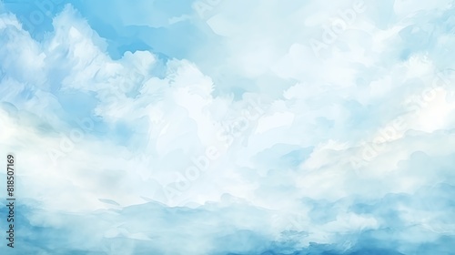 Blue clouds watercolor painting background