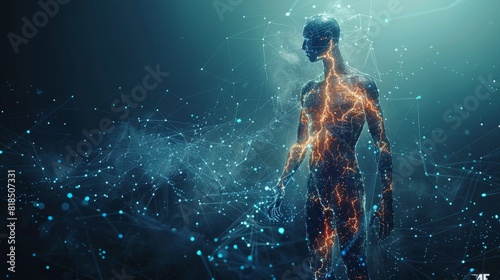 A neural person visualizes biohacking. Modern biohacking photo