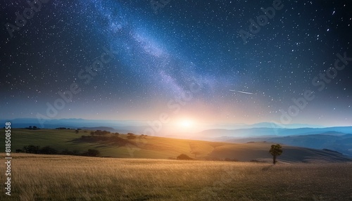 sunrise over the planet  galaxy in space   hole over star field in outer space  abstract space wallpaper with form of letter O and sparks of light with copy space. Elements of this image furnished